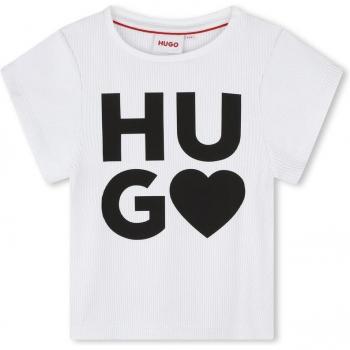 Hugo Mädchen Kurzarm-T-Shirt mit Herz-Logo