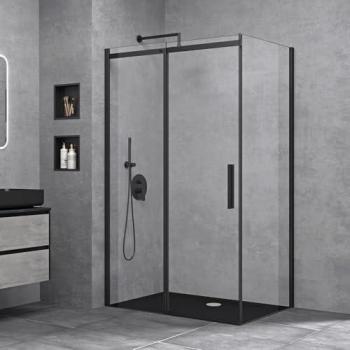 Paroi de Douche Transparent 70x130x195cm Sogood Ravenna18K Schwarz