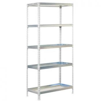 Simonrack Estantería sin tornillos de jardín 5 estantes Blanco/Galvanizado 1800x900x300 mm