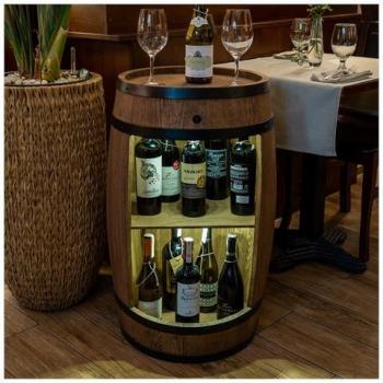 LED Illuminated Wine and Beverage Storage Barrel - 80cm Wenge