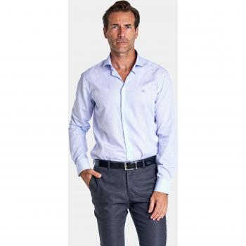 Camisa de Hombre Slim Rayas Celeste