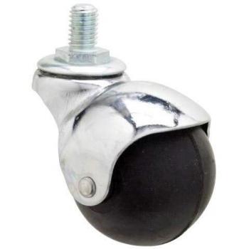 Roue domestique caoutchouc noir spike M10x50 mm