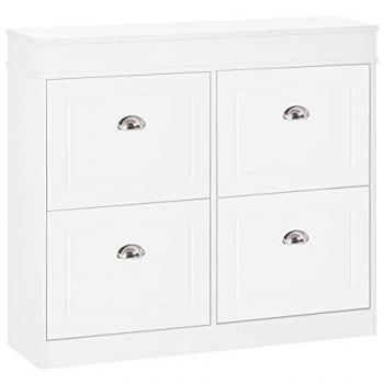 Shoe Storage Cabinet with 4 Flip Drawers - Homcom