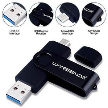 Wansenda 32GB USB 3.0 Speicherstick 2 in 1 OTG für Android und PC
