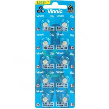 Vinnic AG0 Alkaline Button Cell Battery - 10 Pack