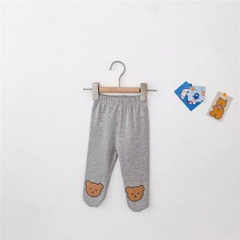 Bas mignons pour enfants en collants ours taille haute respirants blanc/gris