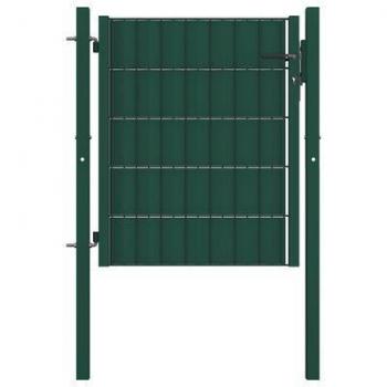 VidaXL Green PVC and Steel Fence Gate 100x81 cm