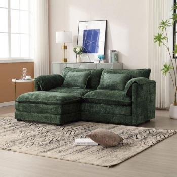Okwish - Minimalistisches Chenille-Sofa mit Kissen