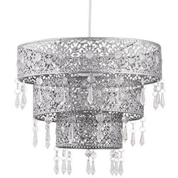 Elegant Silver Moroccan Tiered Light