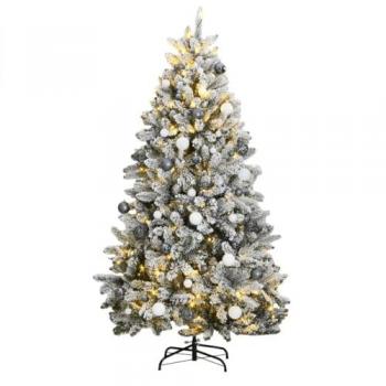 Vidaxl - Artificial Hinged Christmas Tree 300 LEDs & Ball Set 210 cm