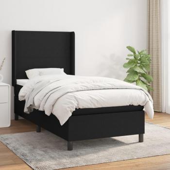 Cama box spring con colchón tela negro 90x190 cm vidaXL