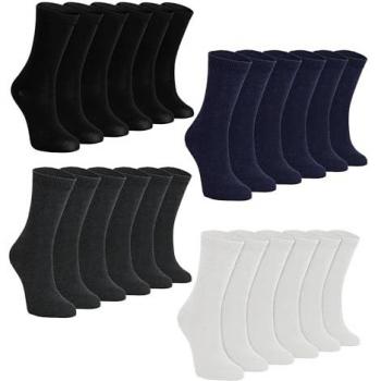 24 Pair Multipack Plain School Socks