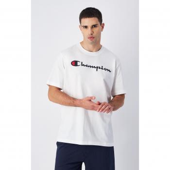 T-shirt Champion Uomo in Jersey di Cotone con Grande Logo - Bianco - Taglia L