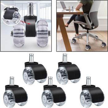 Heavy Duty Computer Chair Caster Wheels – 5 Piece Set