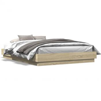 VidaXL Bettgestell Sonoma-Eiche 140x200 cm ohne Matratze