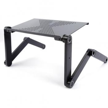 Tragbarer Schreibtisch für Laptop, einstellbar, klappbar, ideal für Sofa/Bett – schwarz