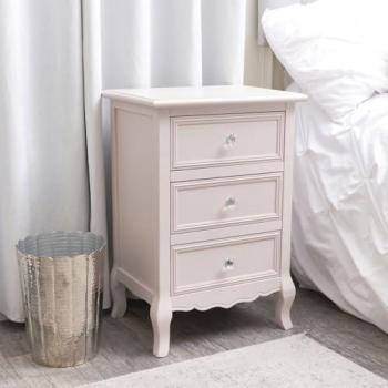 Victoria Pink 3-Drawer Bedside Cabinet