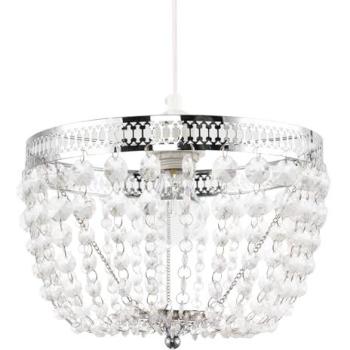 Retro Chrome Ceiling Lamp – Clear Acrylic Accent