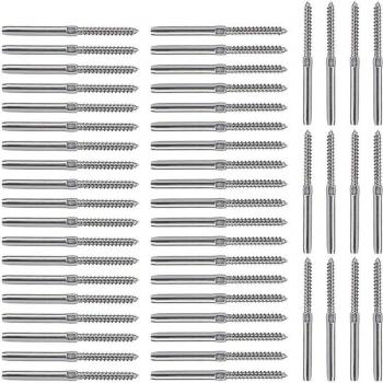 25 Pairs Left & Right Lag Screws for Cable Railing T316 Stainless Steel