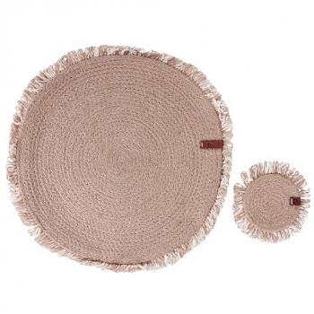 Set 12 Manteles Individuales y Posavasos de Yute Ribbery