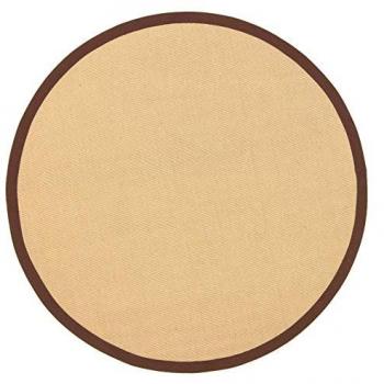 Carpetfine Sisalteppich Sisal, rund, 5 mm Höhe, farbige Bordüre, Anti-Rutsch Rückseite