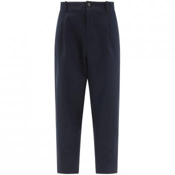 Valentino Garavani Straight Trousers, Male, Blue, Size: L, Cotton Gabardine