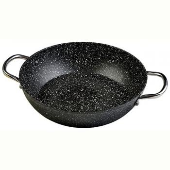 Cazuela baja 30 cm inducción aluminio forjado antiadherente ecológico sin PFOA vitrocerámica Wecook negro granite