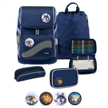 Rucksack Smarty Plus Premium Schulranzen-Set 5‑t. – Belmil Topo‑Tasche inklusive