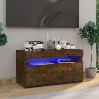 VIDAXL Mobile Porta TV con Luci LED Rovere Fumo 75x35x40 cm