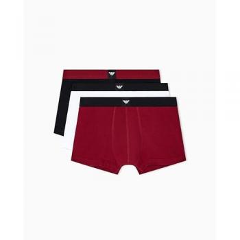 Emporio Armani Set 3 Bóxers rojo oscuro/negro/blanco