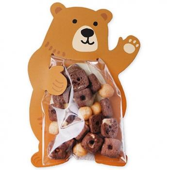 10pcs Cute Animal Snack Bags with Cards for Baking