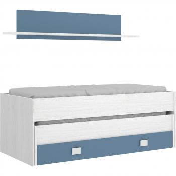 Letto Singolo Dlicat con Cassettone e Mensola