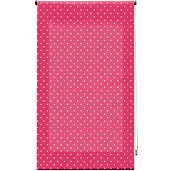 Estor Enrollable Rosa con Motas Blancas 120 x 180 cm