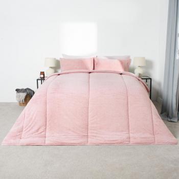 OHS Teddy Coverless 10.5 Duvet & Pillowcase, Blush - Single