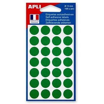 Agipa pastilles de signalisation - diamètre 15 mm - 168 étiquettes rondes vertes