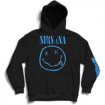 Felpa con cappuccio Nirvana Nevermind Smile nera M