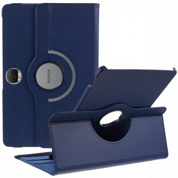 Cubierta Resistente a Arañazos para iPad 9 - Cuero Sintético - Soporte Giratorio - Color Azul Oscuro