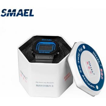 Caja SMAEL para reloj de pulsera de metal negro y blanco
