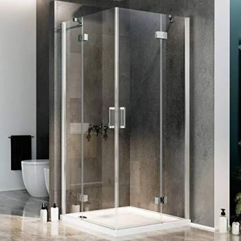 Mampara de Ducha Transparente Flip 100x120 cm con EasyClean