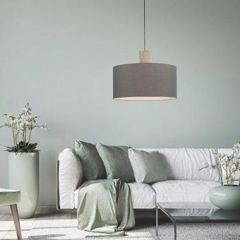 Pendelleuchte Linen in Grau E27 1-flammig