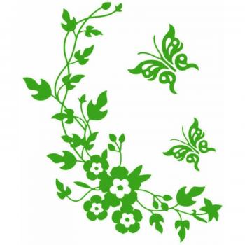 Butterfly Flower PVC Wall Sticker