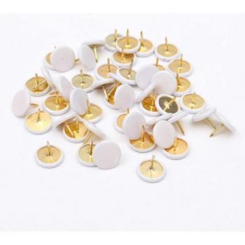 50pcs White Round Shape Push Pins for Notice Boards