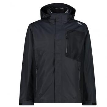 CMP Herren Doppeljacke mit abnehmbarer Innenschicht und Kapuze - Grau