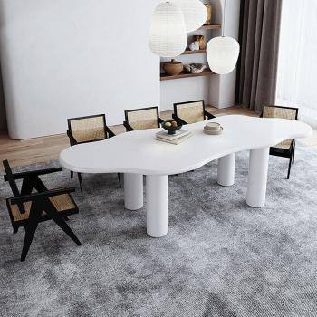 Japandi 4-Leg White Dining Table 71 for 6