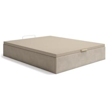 Sommier de rangement 160x200 cm - Tissu beige - CENOVAS