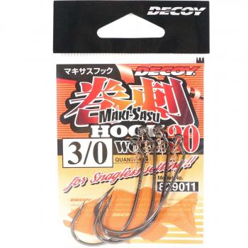 30‑Count Makisasu Decoy Worm Hooks – 3/0