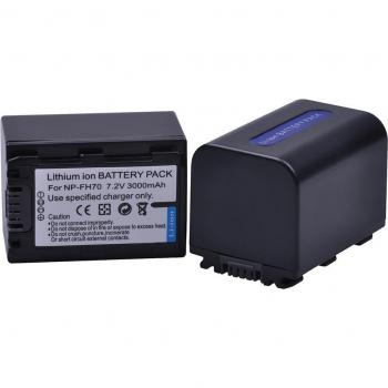 2Pcs 3000mAh NP-FH70 Battery + Dual USB Charger for Sony NP-FH Series