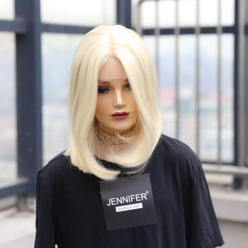 99J Synthetic Wig Middle Part Lace Nature Short Straight Bob - Pink