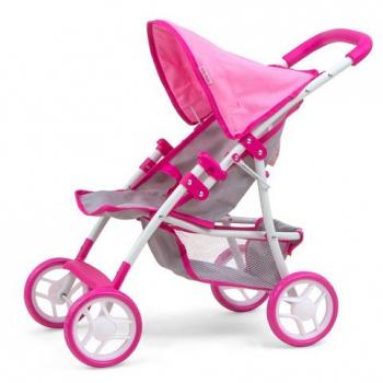 Pousse‑poupée Milly Mally « Natalie » 54 cm (rose et gris) – idéale pour filles de 3 ans+