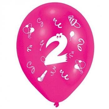 Palloncini compleanno 25.4 cm Età 2/8 anni lattice 2 facciate